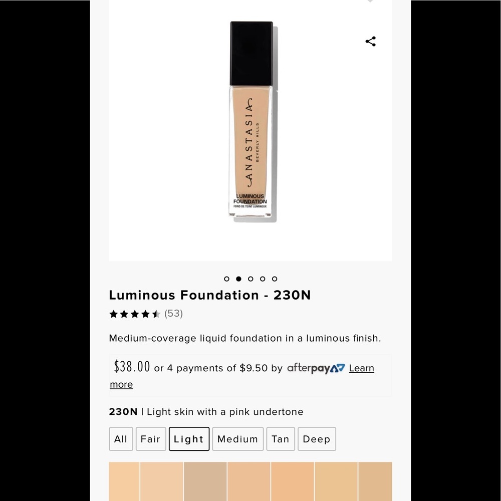 NEW Anastasia BH Luminous Foundation - 230N